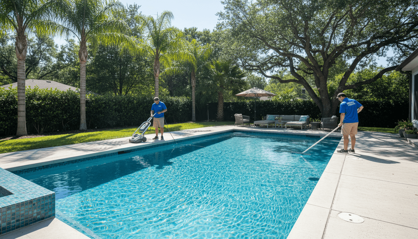 Clean ready-to-use pool after opening service