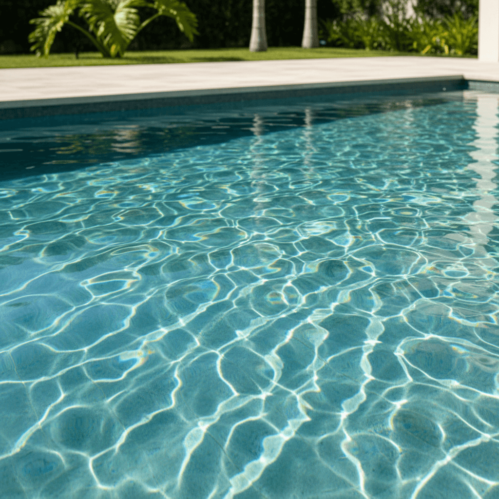 Clear residential swimming pool